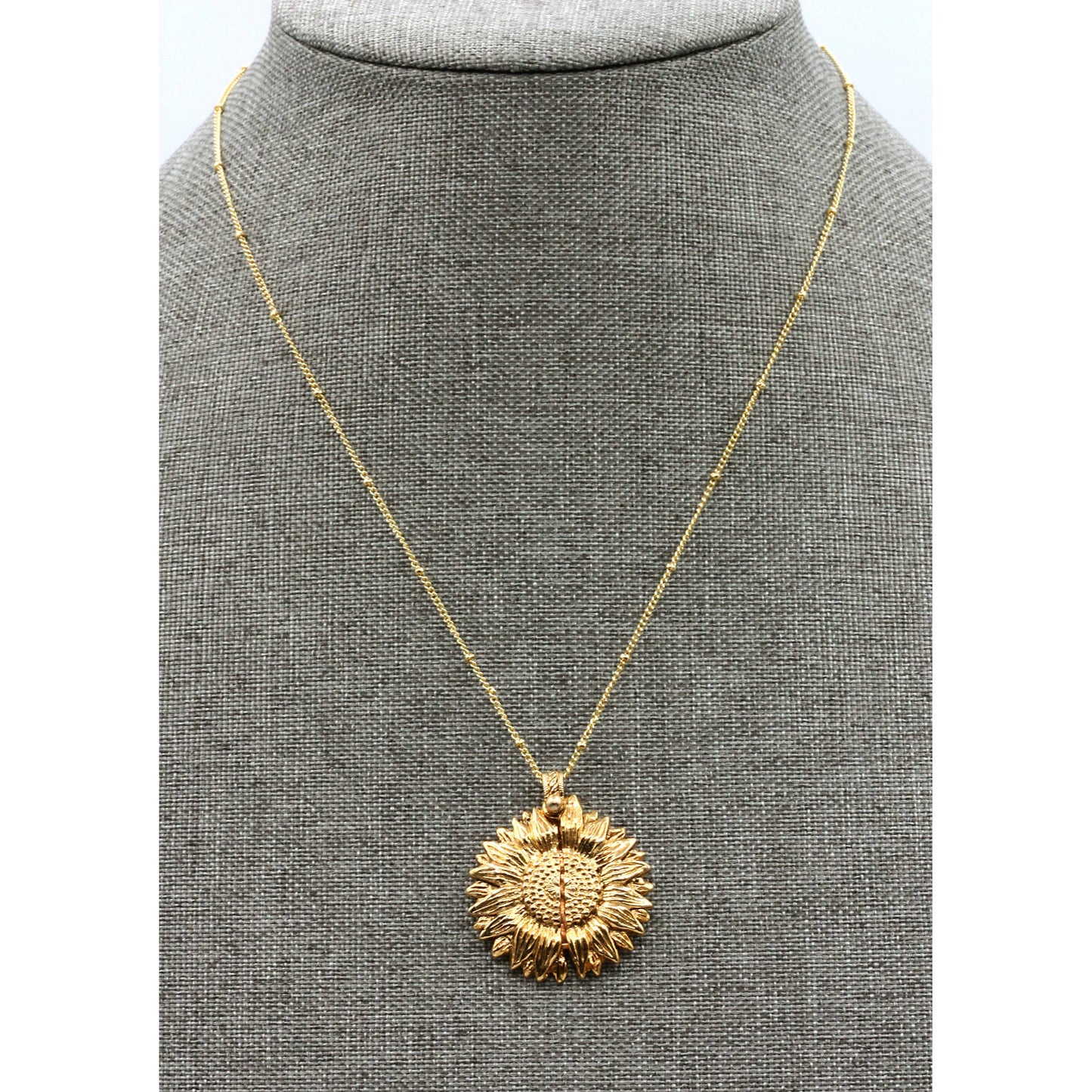 Sunflower & Hummingbird Layered Coin Necklace